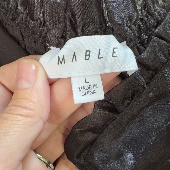 Mable Organza Black Off Shoulder Mesh Puff Sleeves Lined Witchy Goth Halloween L - Picture 6 of 12